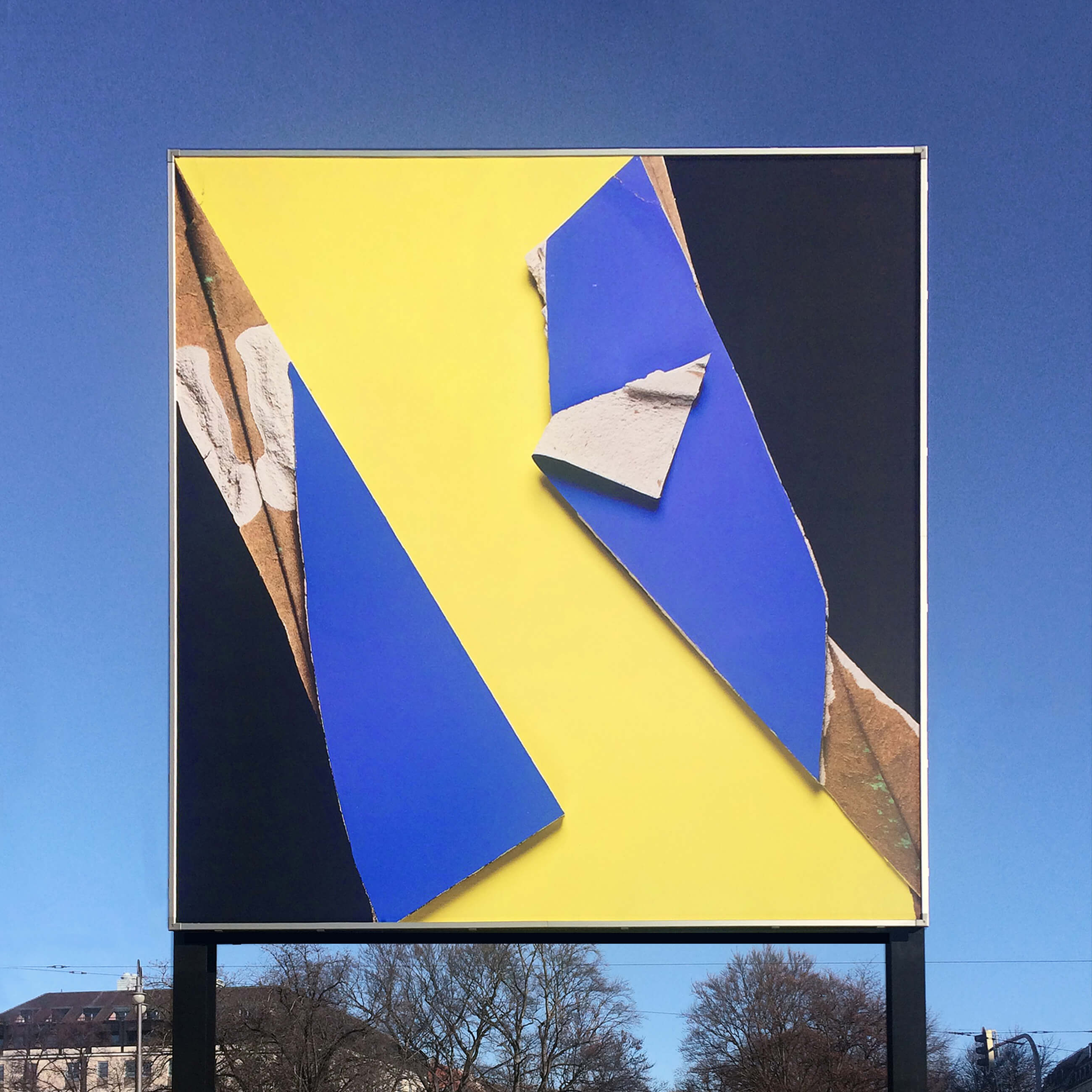 cityscape (yellow and blue), Lenbachplatz, 2018